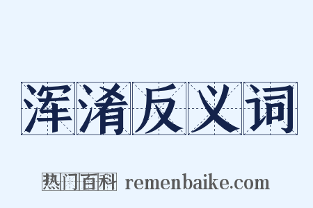 浑淆反义词是什么意思的图片